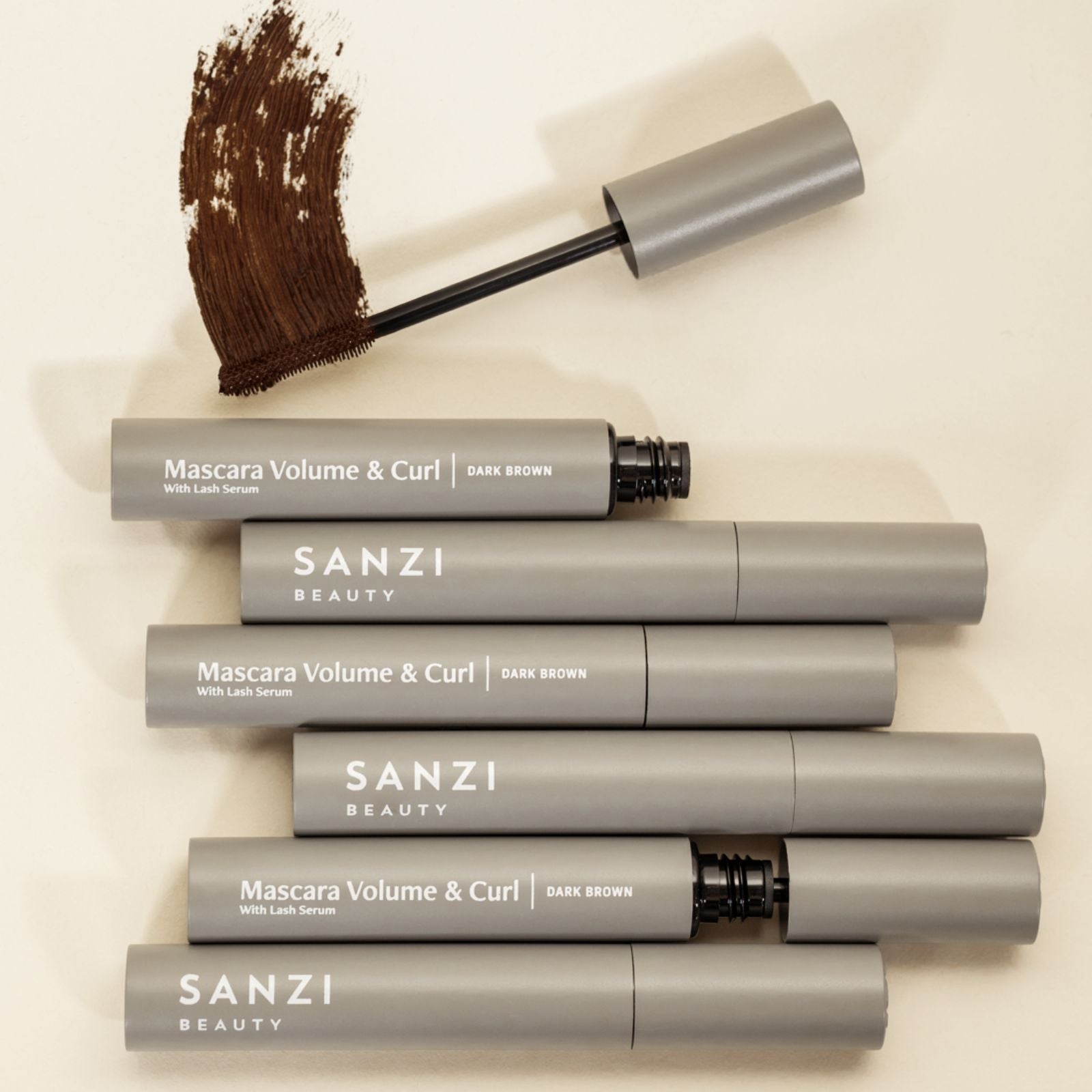 MASCARA VOLUME & CURL (WITH EYELASH SERUM) - BROWN