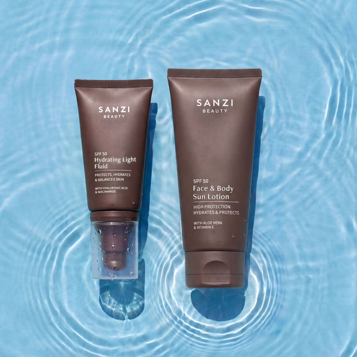 PAKKE: HYDRATING LIGHT FLUID SPF30/50 + FACE & BODY SUN LOTION SPF30/50